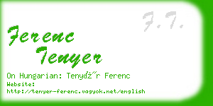 ferenc tenyer business card